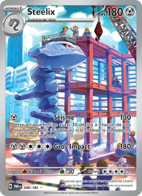 Carte Pokémon Steelix 208/182, extension Faille Paradoxe