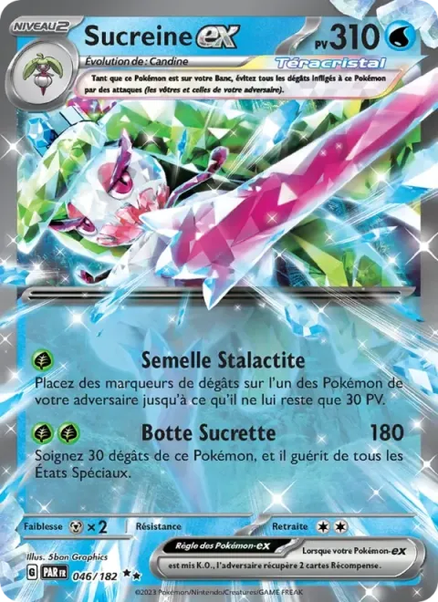 Carte Pokémon Sucreine-ex 046/182, extension Faille Paradoxe