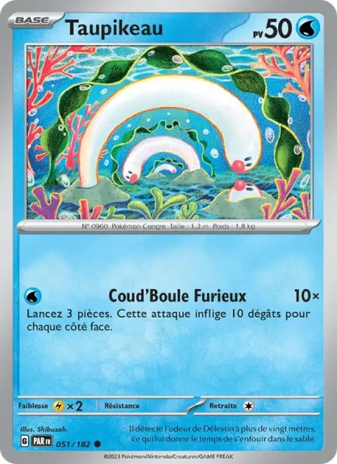 Carte Pokémon Taupikeau 051/182, extension Faille Paradoxe