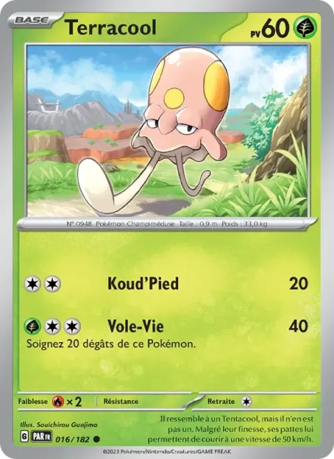 Carte Pokémon Terracool 016/182, extension Faille Paradoxe