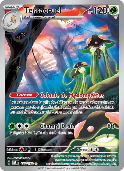 Carte Pokémon Terracruel 185/182, extension Faille Paradoxe