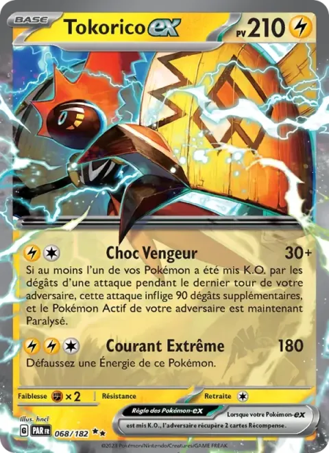 Carte Pokémon Tokorico-ex 068/182, extension Faille Paradoxe
