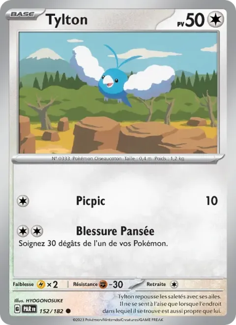 Carte Pokémon Tylton 152/182, extension Faille Paradoxe