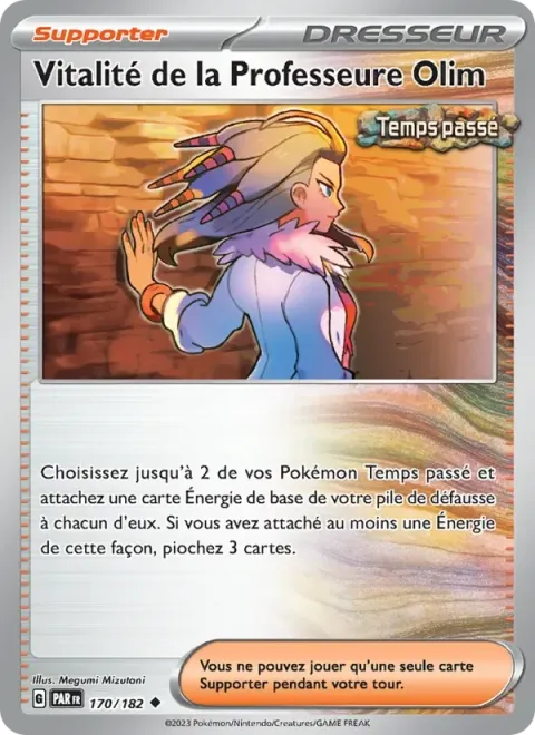 Carte Pokémon Vitalité de la Professeure Olim 170/182, extension Faille Paradoxe