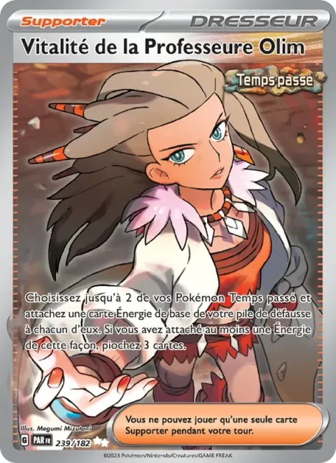 Carte Pokémon Vitalité de la Professeure Olim 239/182, extension Faille Paradoxe