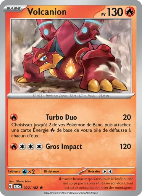 Carte Pokémon Volcanion 022/182, extension Faille Paradoxe