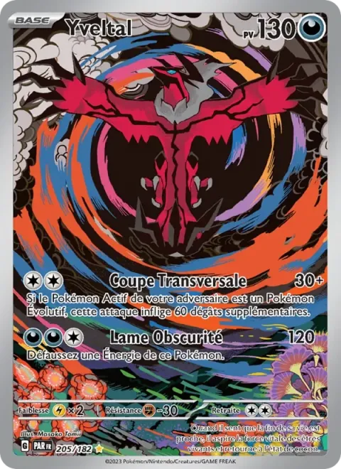Carte Pokémon Yveltal 205/182, extension Faille Paradoxe