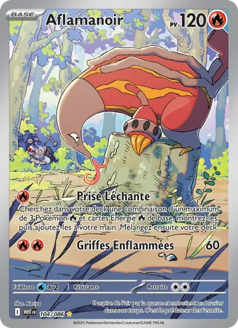 Carte Pokémon Aflamanoir 104/086, extension Flamme Blanche