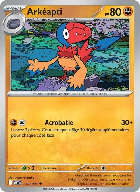 Carte Pokémon Arkéapti 050/086, extension Flamme Blanche