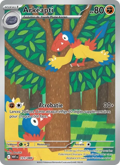 Carte Pokémon Arkéapti 131/086, extension Flamme Blanche