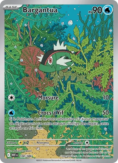 Carte Pokémon Bargantua 108/086, extension Flamme Blanche