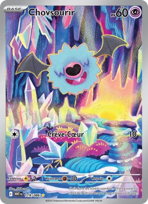 Carte Pokémon Chovsourir 119/086, extension Flamme Blanche