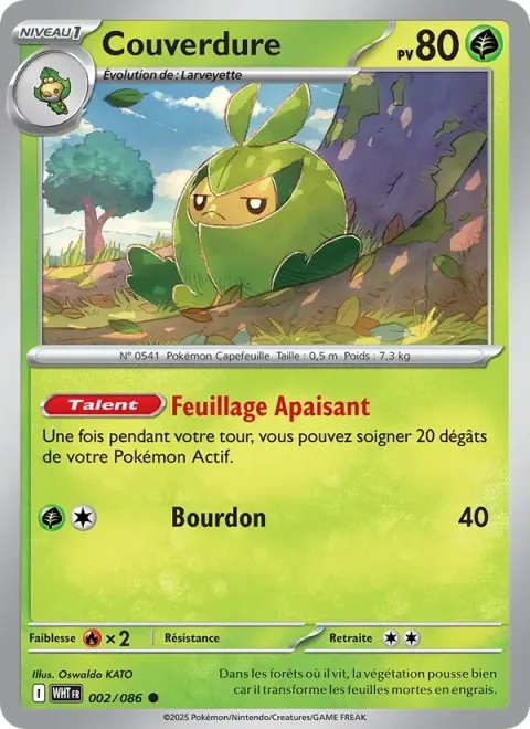 Carte Pokémon Couverdure 002/086, extension Flamme Blanche