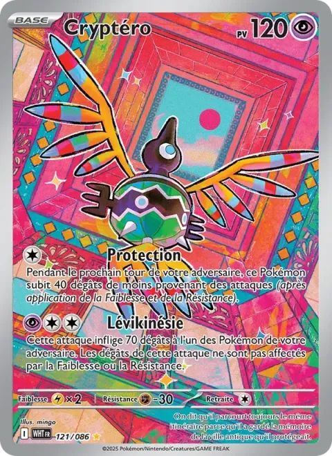 Carte Pokémon Cryptéro 121/086, extension Flamme Blanche