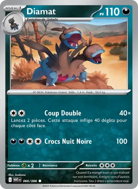 Carte Pokémon Diamat 066/086, extension Flamme Blanche