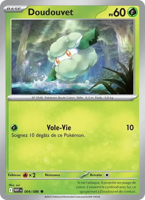 Carte Pokémon Doudouvet 004/086, extension Flamme Blanche