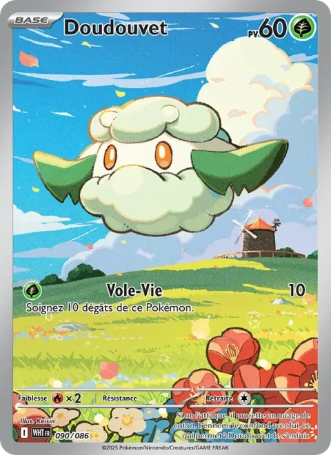 Carte Pokémon Doudouvet 090/086, extension Flamme Blanche