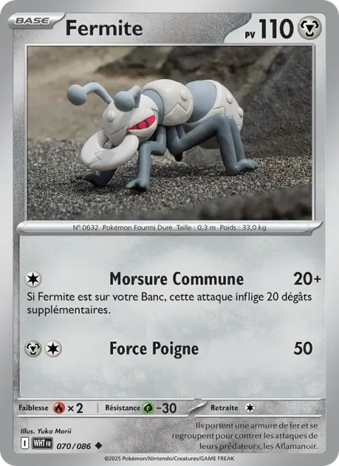 Carte Pokémon Fermite 070/086, extension Flamme Blanche