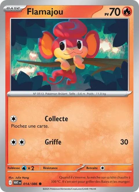 Carte Pokémon Flamajou 014/086, extension Flamme Blanche
