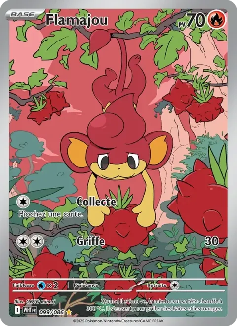 Carte Pokémon Flamajou 099/086, extension Flamme Blanche