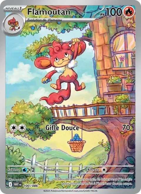 Carte Pokémon Flamoutan 100/086, extension Flamme Blanche
