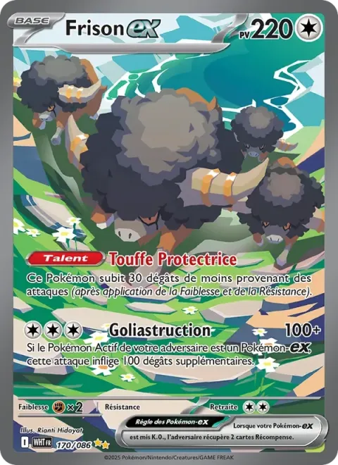 Carte Pokémon Frison-ex 170/086, extension Flamme Blanche