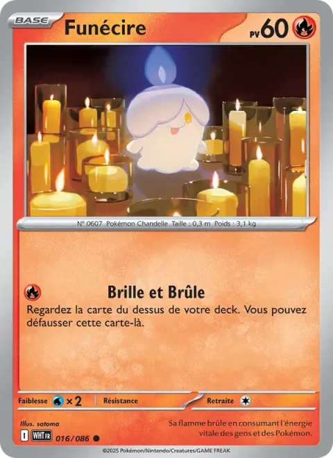 Carte Pokémon Funécire 016/086, extension Flamme Blanche