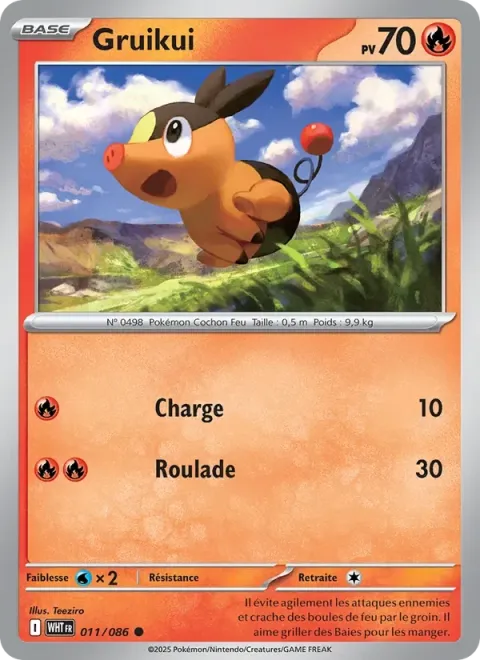 Carte Pokémon Gruikui 011/086, extension Flamme Blanche