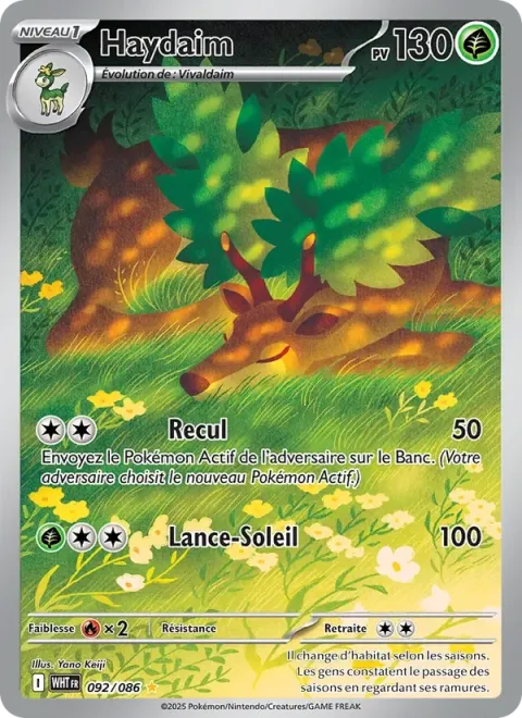 Carte Pokémon Haydaim 092/086, extension Flamme Blanche