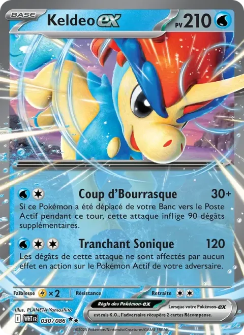 Carte Pokémon Keldeo-ex 030/086, extension Flamme Blanche