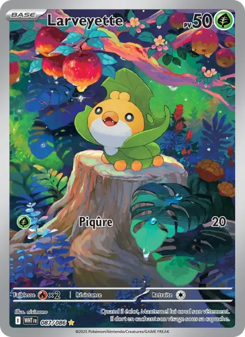 Carte Pokémon Larveyette 087/086, extension Flamme Blanche