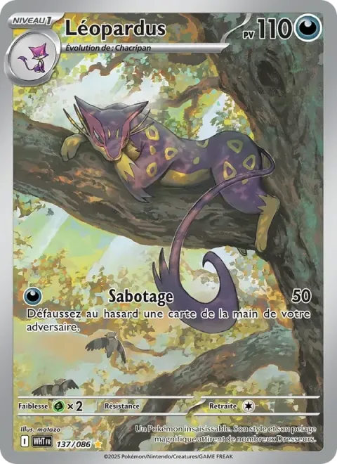 Carte Pokémon Léopardus 137/086, extension Flamme Blanche