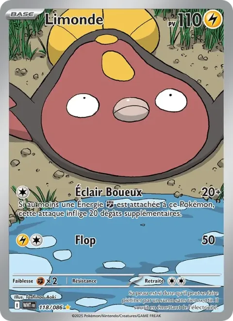 Carte Pokémon Limonde 118/086, extension Flamme Blanche