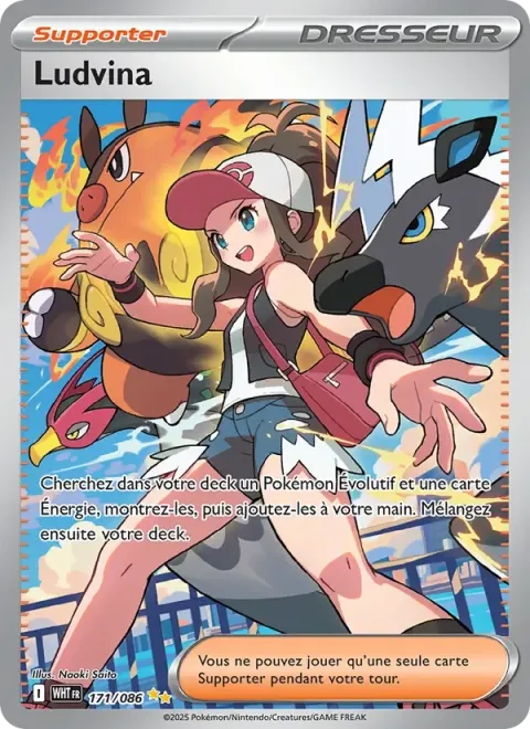 Carte Pokémon Ludvina 171/086, extension Flamme Blanche