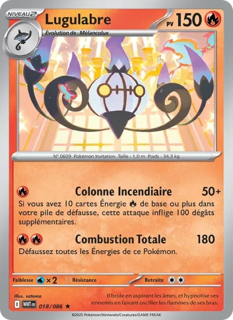 Carte Pokémon Lugulabre 018/086, extension Flamme Blanche