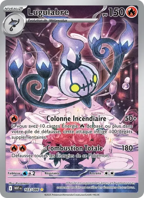 Carte Pokémon Lugulabre 103/086, extension Flamme Blanche
