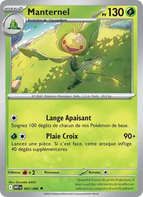 Carte Pokémon Manternel 003/086, extension Flamme Blanche