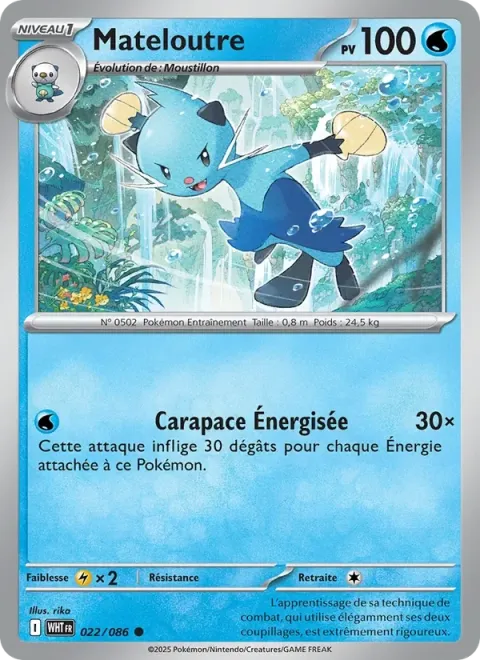 Carte Pokémon Mateloutre 022/086, extension Flamme Blanche