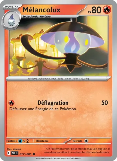 Carte Pokémon Mélancolux 017/086, extension Flamme Blanche