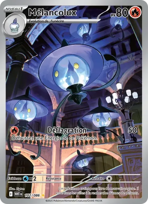Carte Pokémon Mélancolux 102/086, extension Flamme Blanche