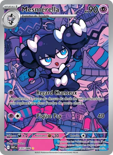 Carte Pokémon Mesmérella 125/086, extension Flamme Blanche