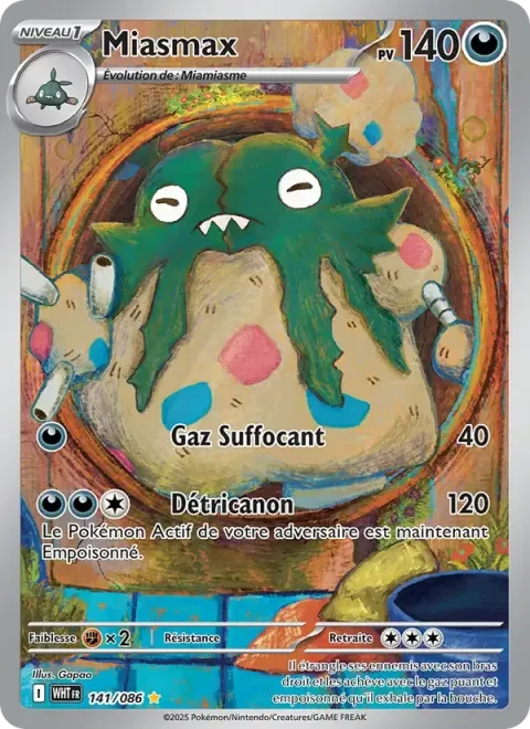 Carte Pokémon Miasmax 141/086, extension Flamme Blanche