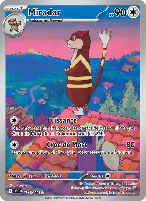 Carte Pokémon Miradar 153/086, extension Flamme Blanche