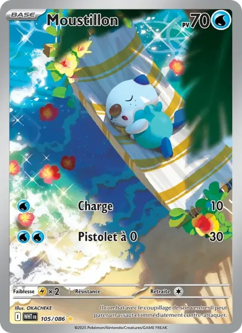 Carte Pokémon Moustillon 105/086, extension Flamme Blanche