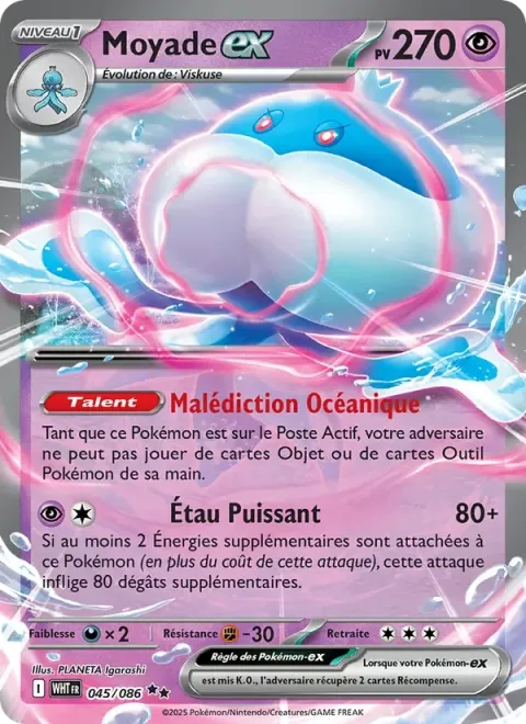 Carte Pokémon Moyade-ex 045/086, extension Flamme Blanche