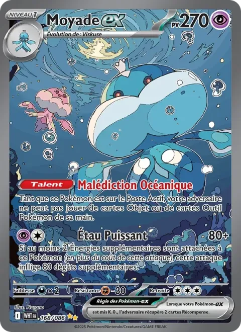 Carte Pokémon Moyade-ex 168/086, extension Flamme Blanche
