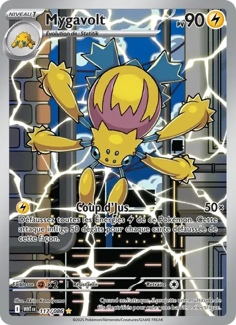 Carte Pokémon Mygavolt 117/086, extension Flamme Blanche