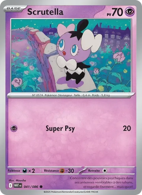 Carte Pokémon Scrutella 041/086, extension Flamme Blanche