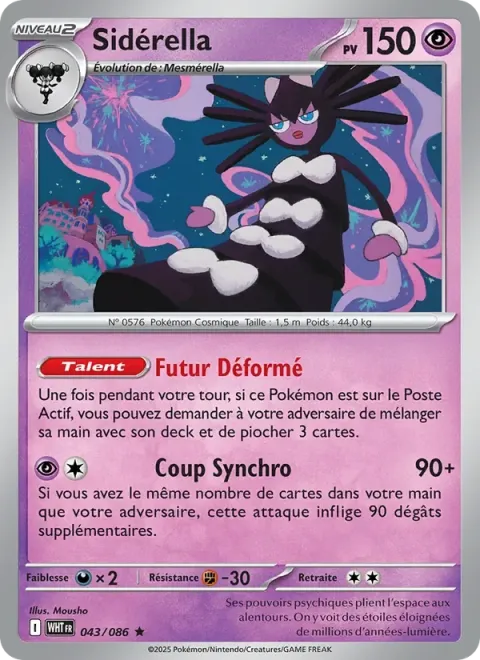 Carte Pokémon Sidérella 043/086, extension Flamme Blanche