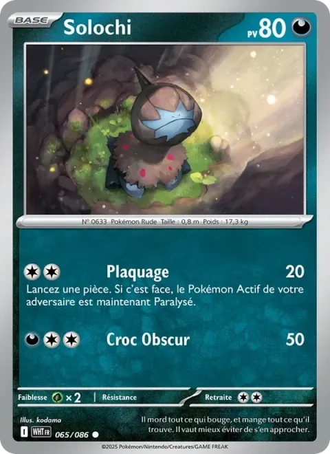 Carte Pokémon Solochi 065/086, extension Flamme Blanche